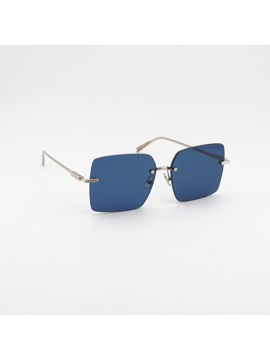 Salvatore Ferragamo SF311S 743 Sunglasses Gold Square Frame, Blue Lenses main image 7